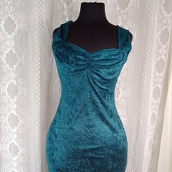 Style Retro Pinup Velvet Women's Dress Size Approximately XS S - Picture 8 of 15
